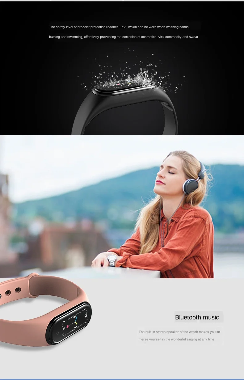 Умный Браслет M5 с цветным экраном умный браслет вызовом пульсометр артериальное