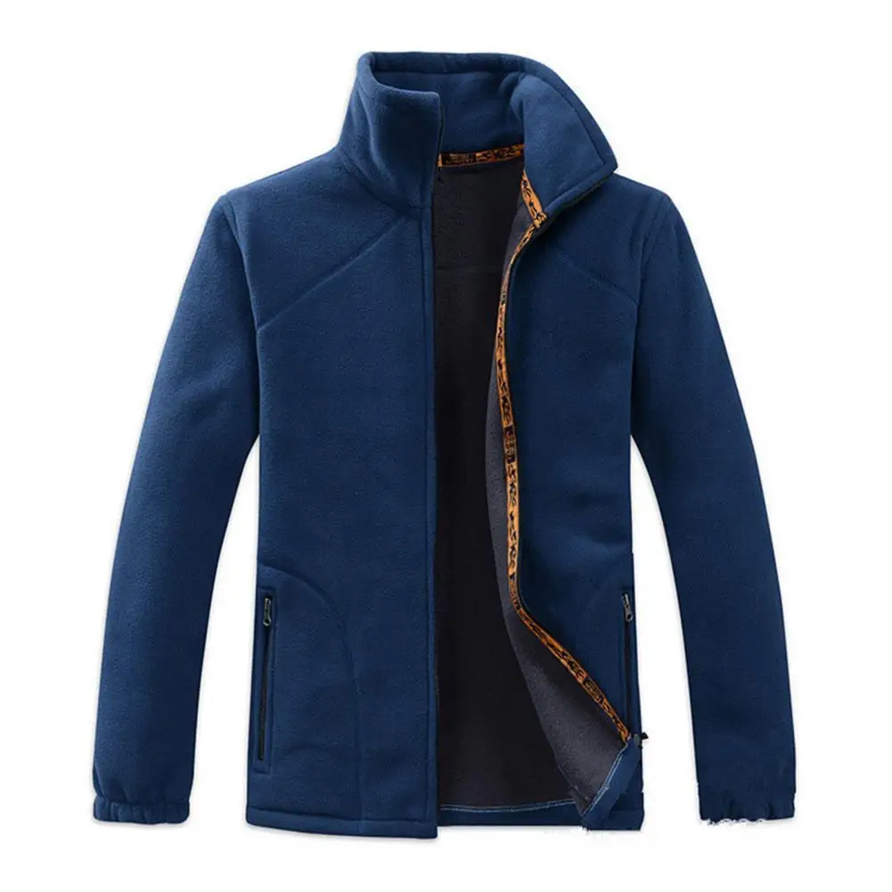 

Men Coat Plus Size Stand Collar Thicken Double-sided Plush Winter Jacket Great Stitching Winter Coat