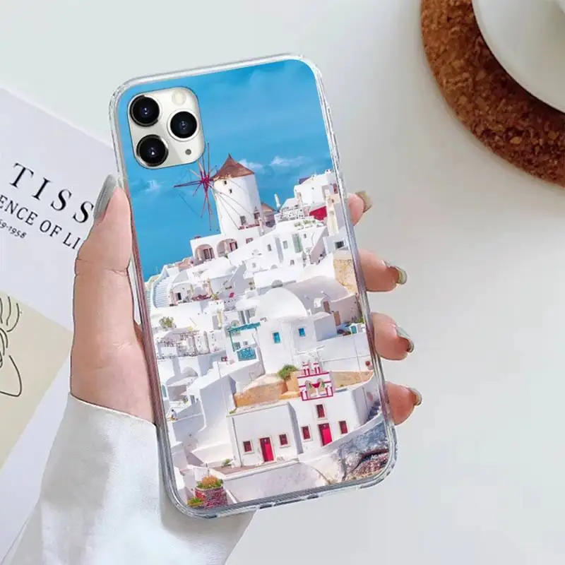 

Oia Santorini Greece lanscape Phone Case For iphone 12 5 5s 5c se 6 6s 7 8 plus x xs xr 11 pro max mini