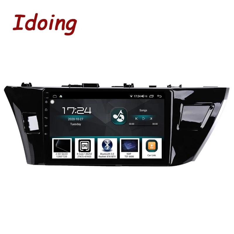 

Idoing 10.2"4G+64G 2.5D QLED Car Radio Android Multimedia Player For Toyota Corolla 2014-2016 E170 E180 GPS Navigation Head Unit