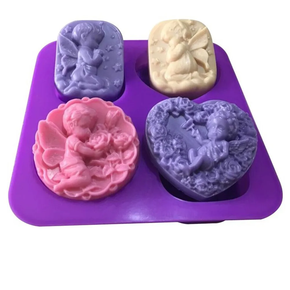 

Silicone Mold Angel Shaped Handicraft Soap Mold DIY Baking Tools for Cake Fondant Chocolate Making