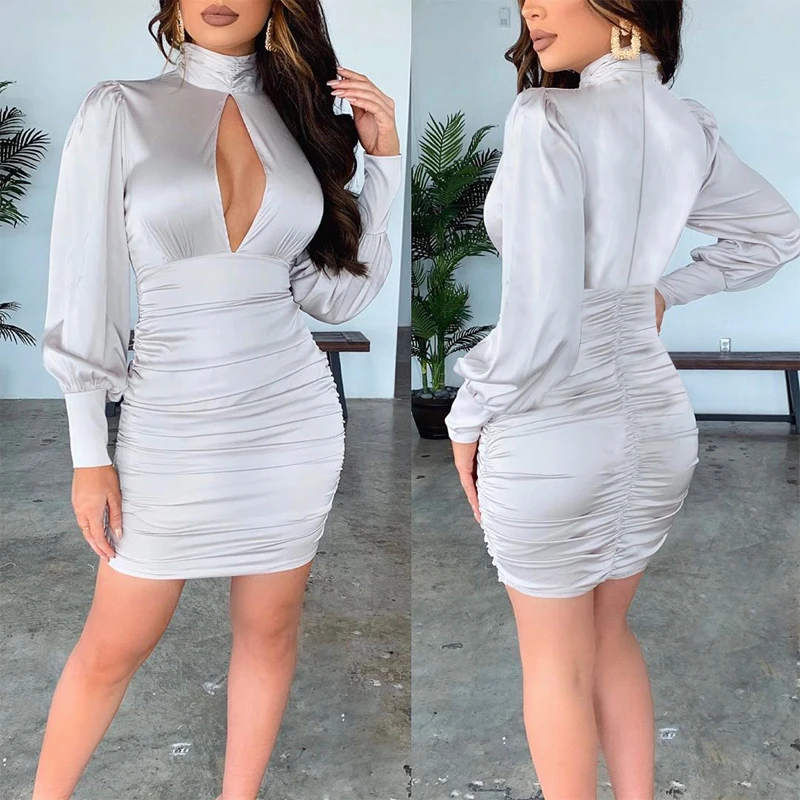 Женское сексуальное платье футляр с вырезами вечерние платья рукавами