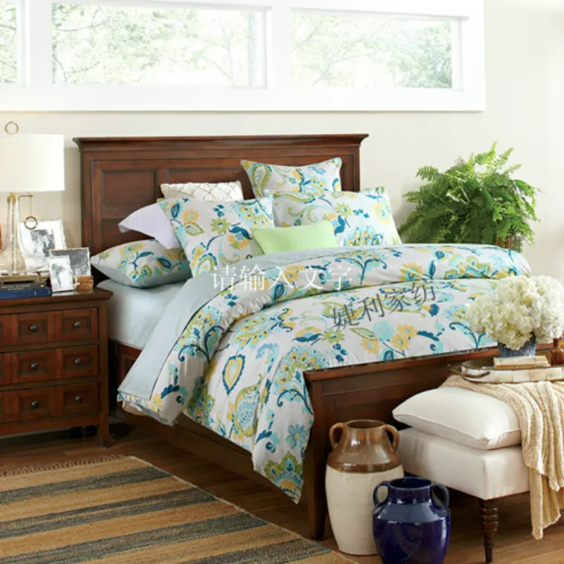 

New Bedroom Four-piece Bed Linen Set Winter Thick Pure Cotton Warm Satin Duvet Cover Fashion Simple Family Hotel Bedding Set