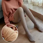 Безупречные поддельные полупрозрачные колготки чулки эластичные зимние теплые флисовые утепленные комплекты ЧЕРНЫЕ кофейные уличные чулки