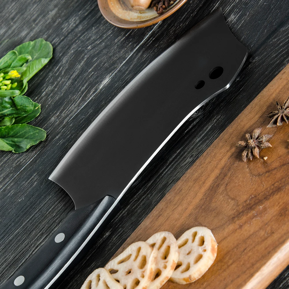 

XYj Stainless Steel Kitchen Knife Handmade Forged Curved Handle Cooking Knife Practical Home Kitchen Accessory With Knife Cover