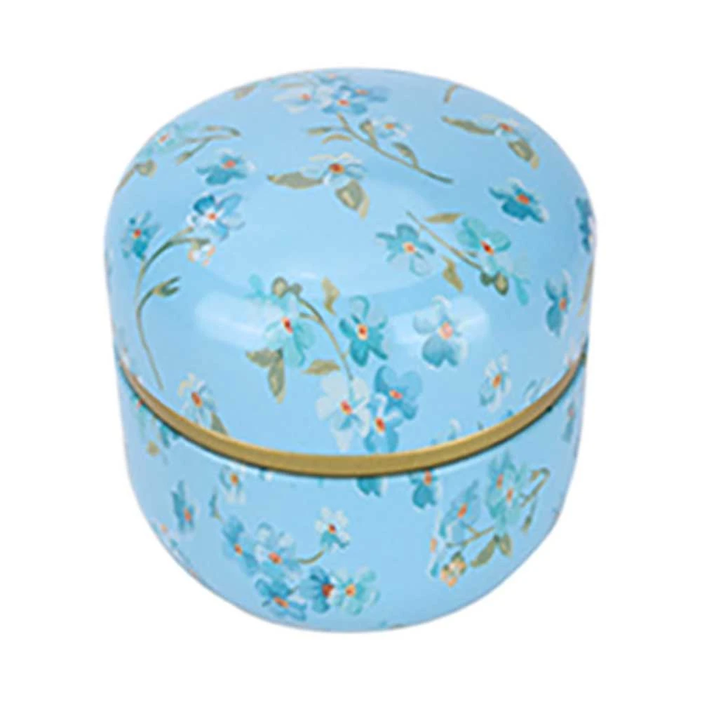 Круглая металлическая жестяная чайная коробка в японском стиле с крышкой