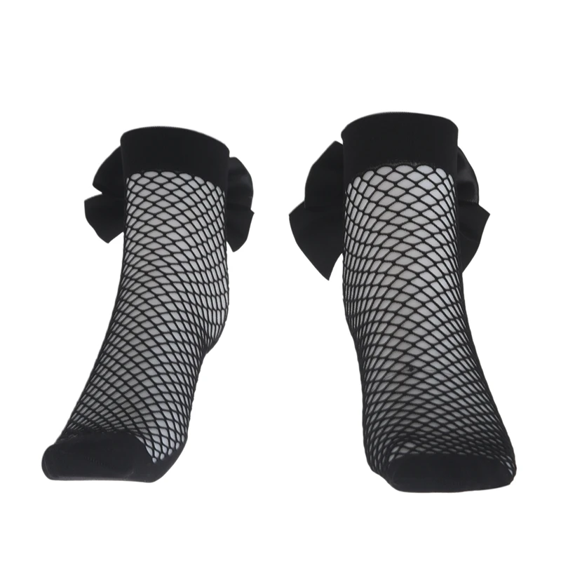 

Summer Women Fashion Bow Knot Fishnet Socks Short Hollow Out Mesh Sock