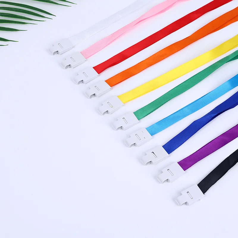 

Hook Buckle Lanyard 1.5cm Unified Office Work Employees Credential Information Pass Customized Company Logo Badge ID Card Holder