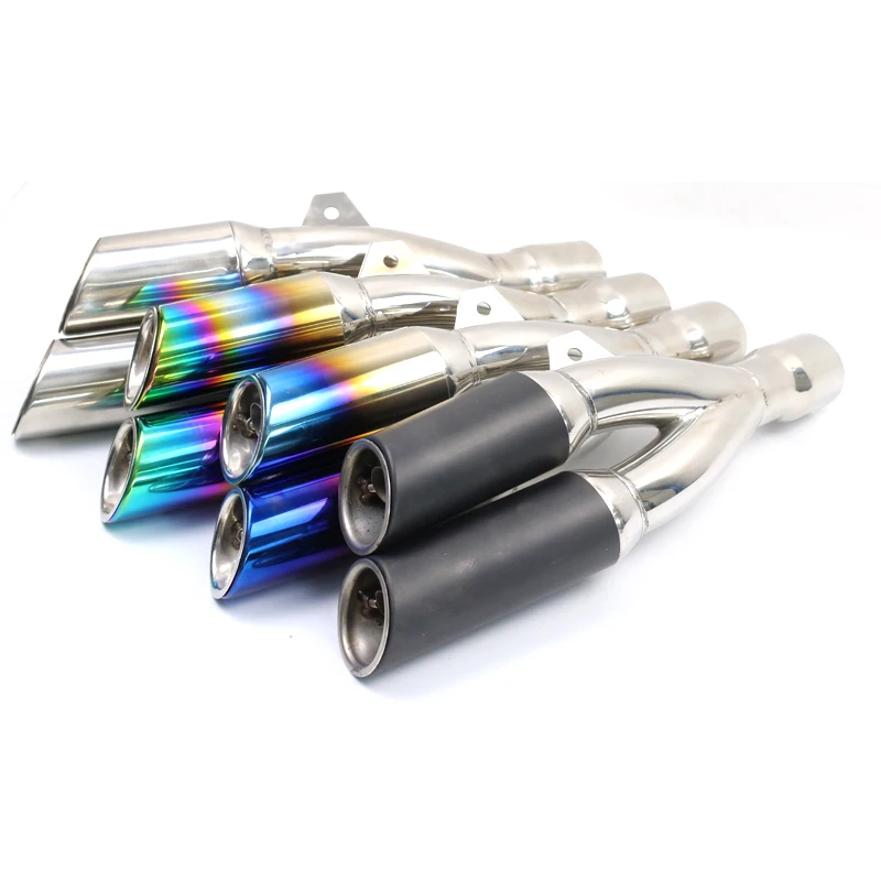 Выхлопная труба для мотоцикла с двойным отверстием глушитель выхлопной трубы