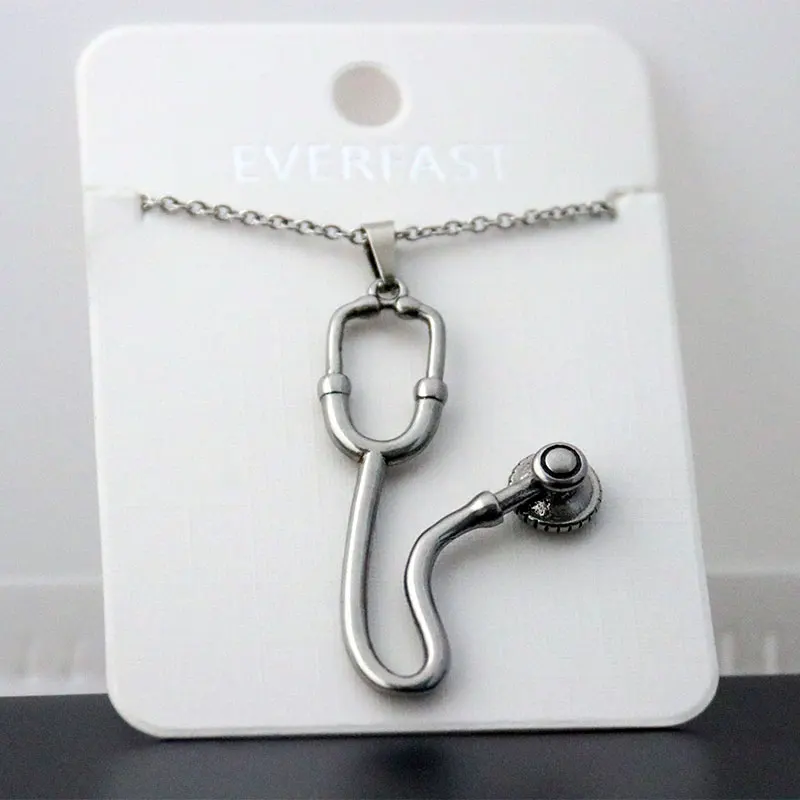 1 шт. DIY 3D Забавный стетоскоп из нержавеющей стали на заказ ожерелье готическое