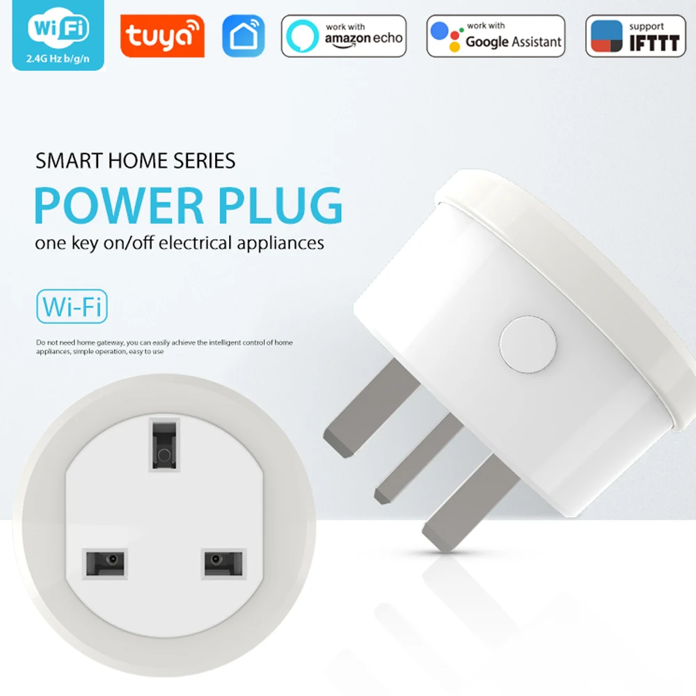 UK Plug Smart Wifi Socket Tuya Life App Works With Alexa Google Home Mini IFTTT | Безопасность и защита