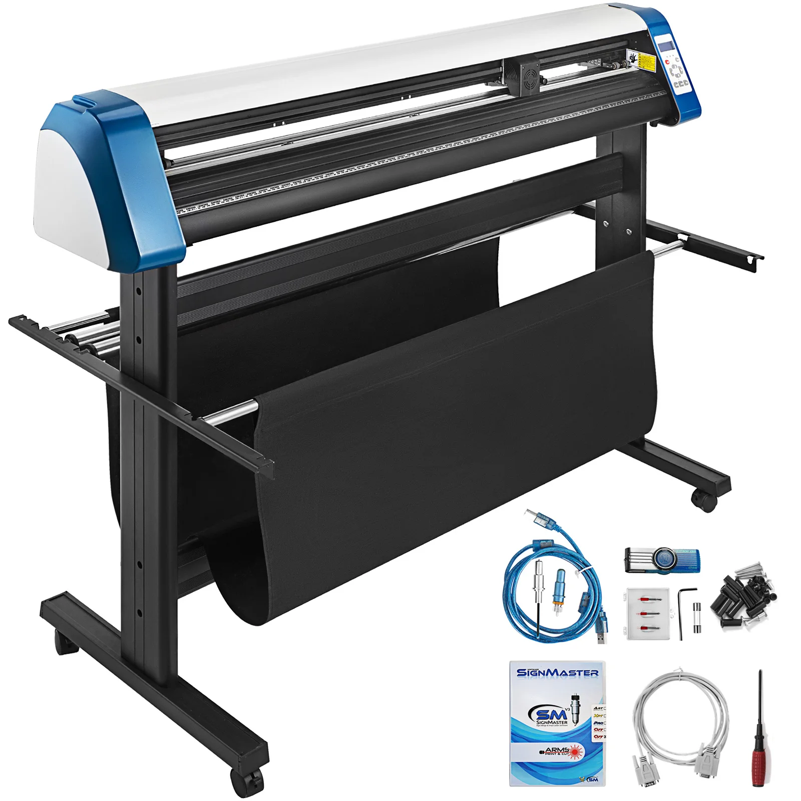 VEVOR 53 Inch Vinyl Cutter Plotter Sign Cutting Machine Signmaster Software with 3 Blades LCD Screen for Advertising Printing