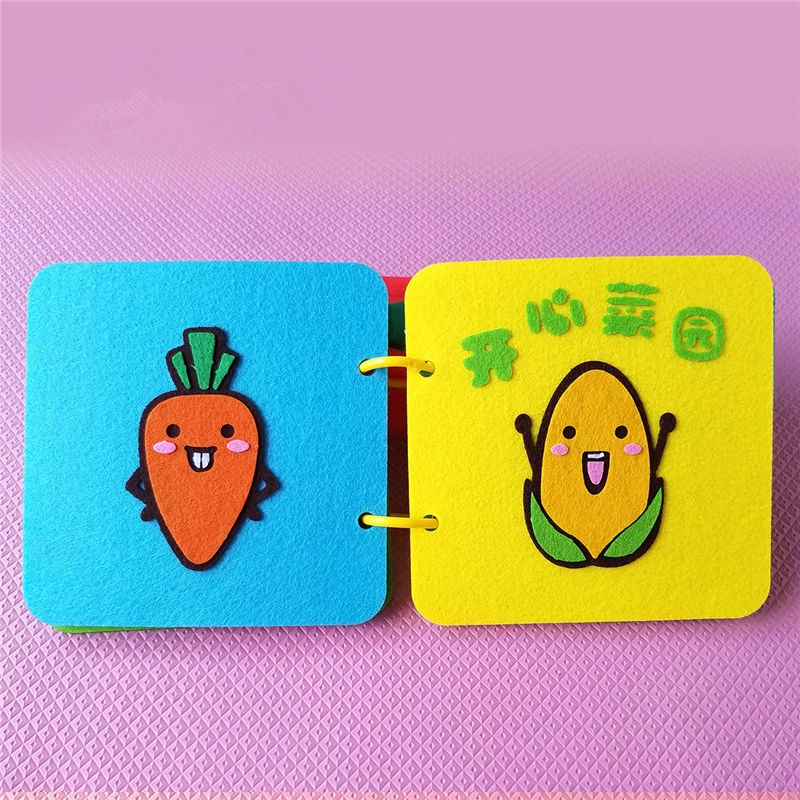 For Vegetables 4 стиля DIY ремесло моя первая книга Монтессори раннее образование детская картинка книга Мама ручной работы Тихая книга DIY материал комплект для детей - Цвет: For Vegetables