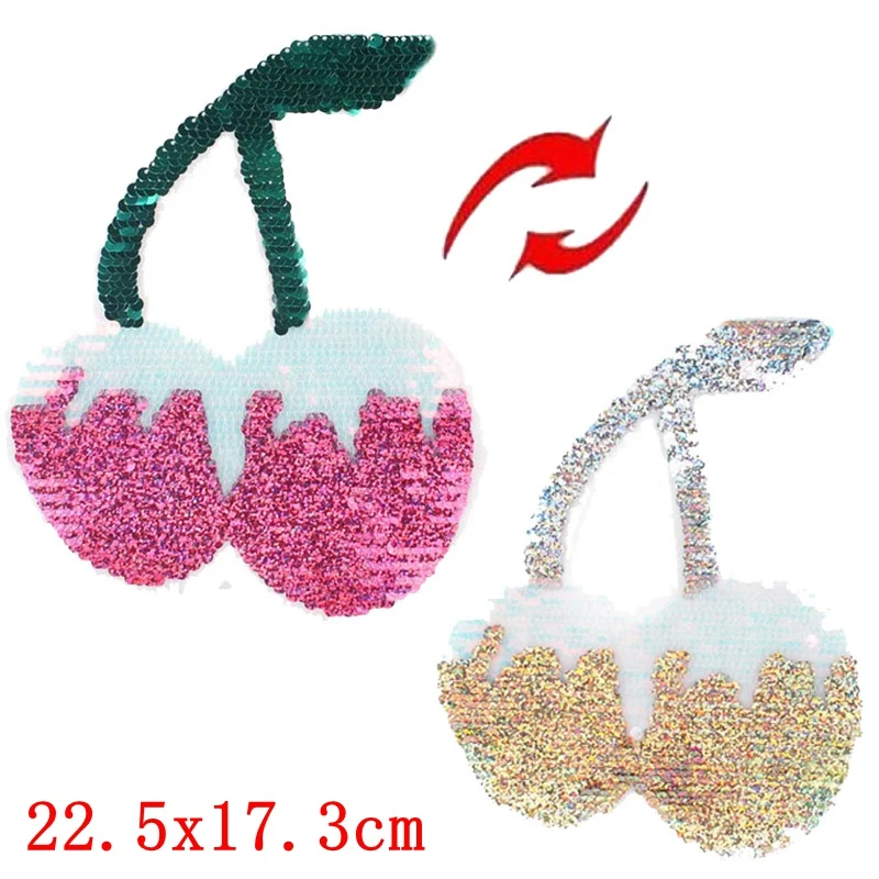Prajna Fruit Sequin Stickers Unicorn Patch Reversible Glitter Embroidered Patches For Clothes Stripe Sew On Applique Badge | Дом и сад
