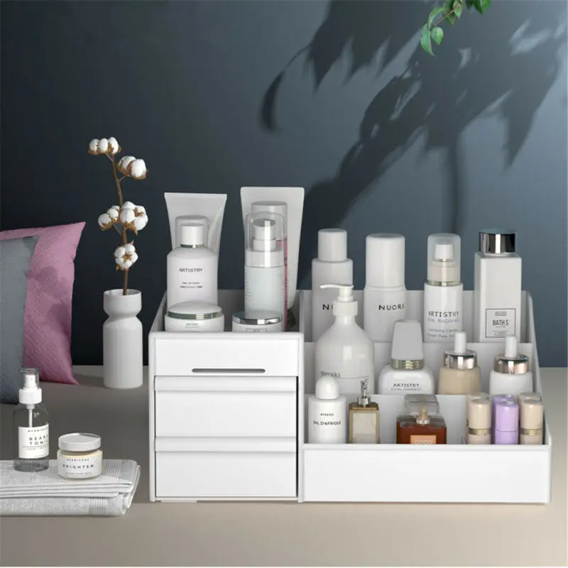 

Clear Cosmetic Organizer Plastic Makeup Drawer Holder Jewelery Case Box Storage Cosmetic Storage Box 1PC