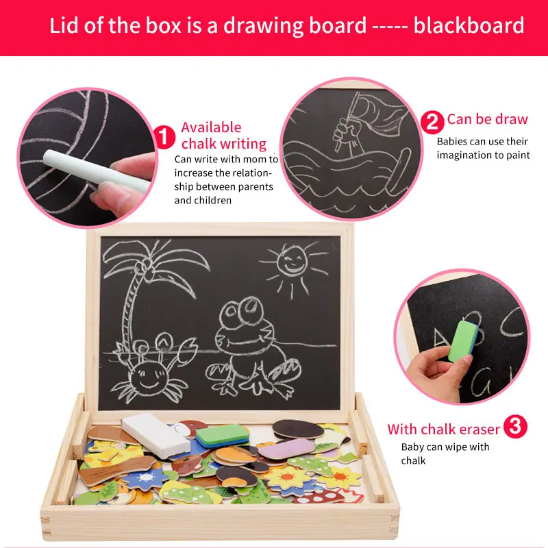 Wooden Refrigerator Magnet Fridge Stickers Animal Cartoon Colorful Kids Toys Children Educational Puzzle Board Creativity Game | Спорт и