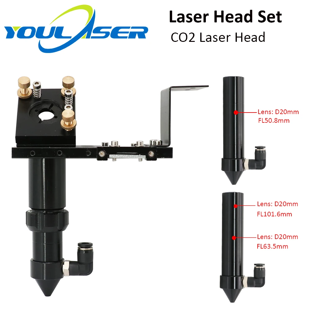 YOULASER CO2 лазерная головка набор линз диам.18fl38.1 диам.20fl50.8/63 5/101 6 мм встроенное
