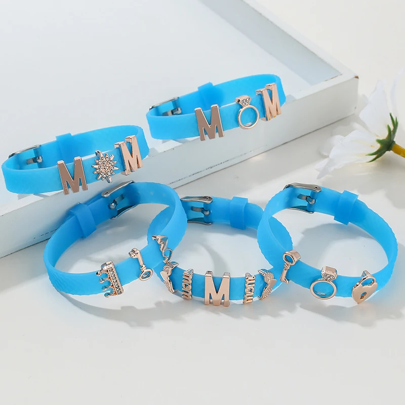 Силиконовая цепочка очаровательные браслеты сплав единорог торт брелок бусины