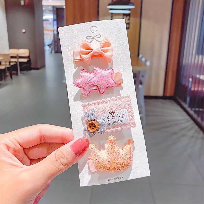 Hair Accessories Clips For Girls Kids Princess Headwear Birthday Holiday Gift Cute Animal Flower Pink Clip | Детская одежда и