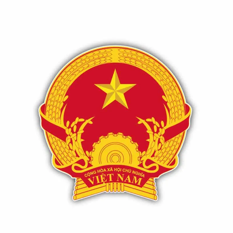 

11.7CM*11.8CM Creative Car Sticker Vietnam Coat Of Arms Reflective Motorcycle Helmet Decal PVC