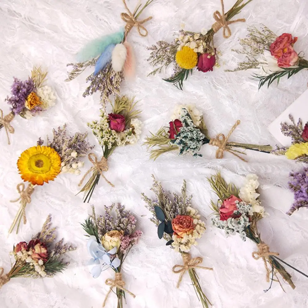 Сушеные мини-цветы букет искусственных натуральных роз Гипсофила сухие цветы