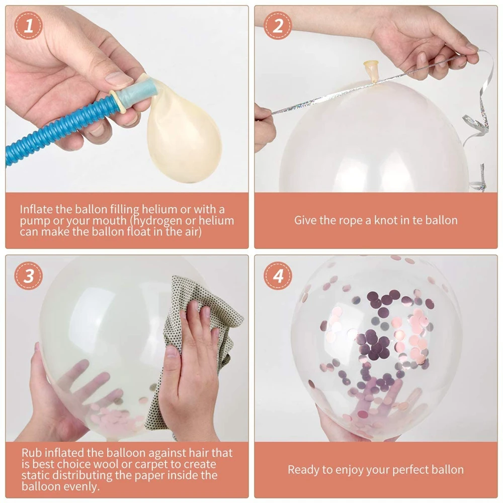 Вечерние шары упаковка из 10 шт. латексные шарики металлик роза и Роза конфетти