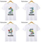 Футболка для мальчиков на день рождения с различными автомобилями, размеры 1, 2, 3, 4, 5, 6, 7, 8