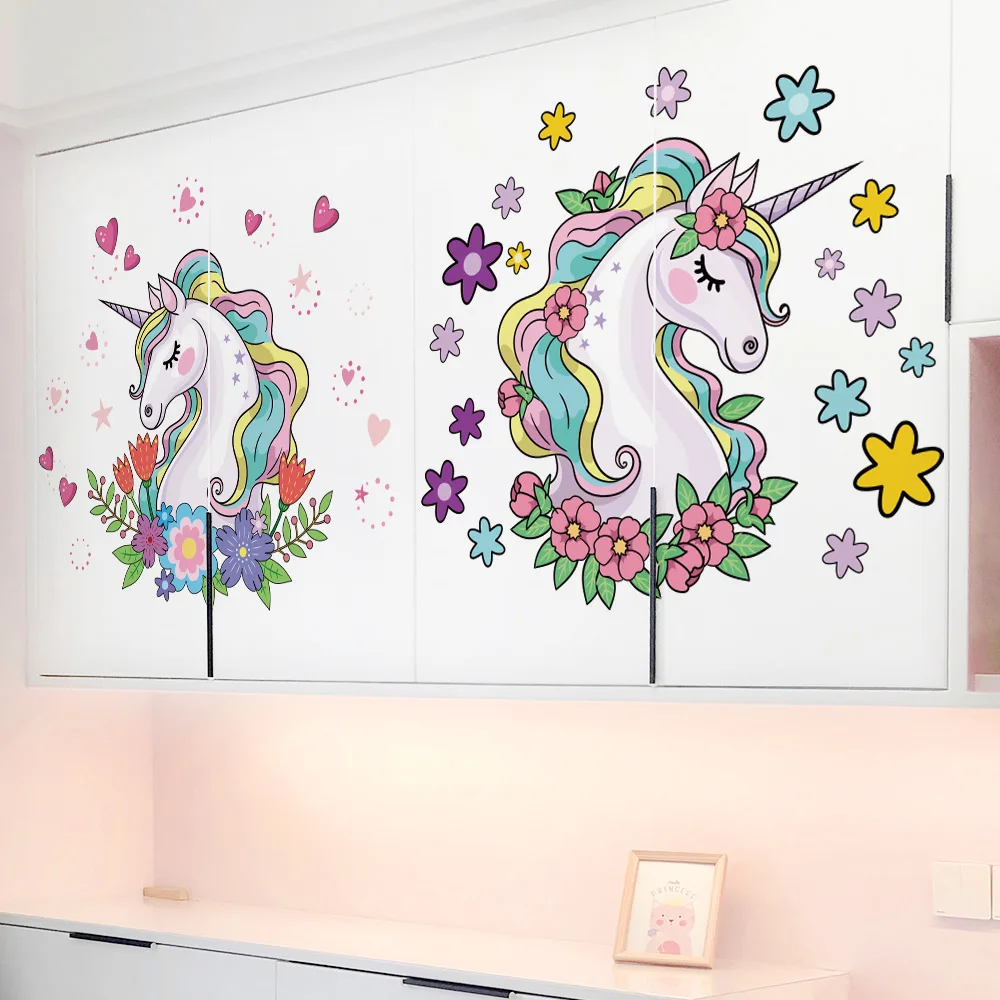 Наклейки на стены в виде единорога наклейка стену форме декор сердца цветок день