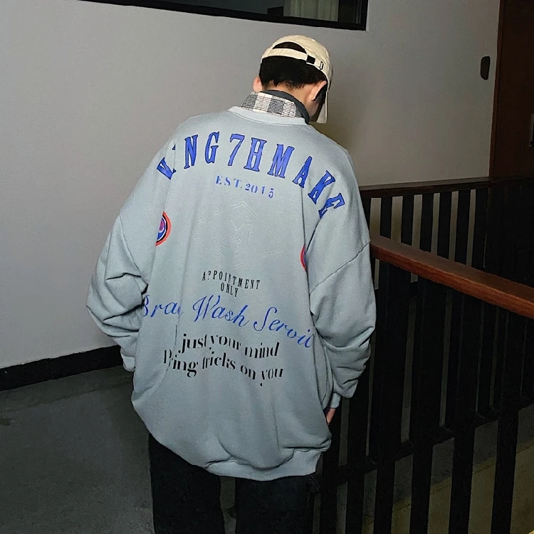 2020 весна и осень новый молодежный популярный свободный свитер с принтом для пары