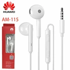 Наушники-вкладыши Huawei AM 115, проводные, с разъемом 3,5 мм, с регулятором громкости, для смартфонов HUAWEI, Xiaomi, Samsung
