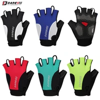 darevie mtb cycling gloves gel padded shockproof breathable cool half finger gloves quick off thumb sweat wiper bike equipment