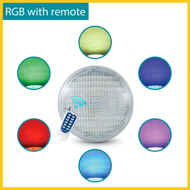 RGB with remote AC12 Par56 Плавательный Бассейн светильник светодиодный IP68 Подводный 36W70W ACDC 12V Вольт RGB изменение цвета дистанционного заменить 300w галогенные - Испускаемый цвет: RGB with remote AC12