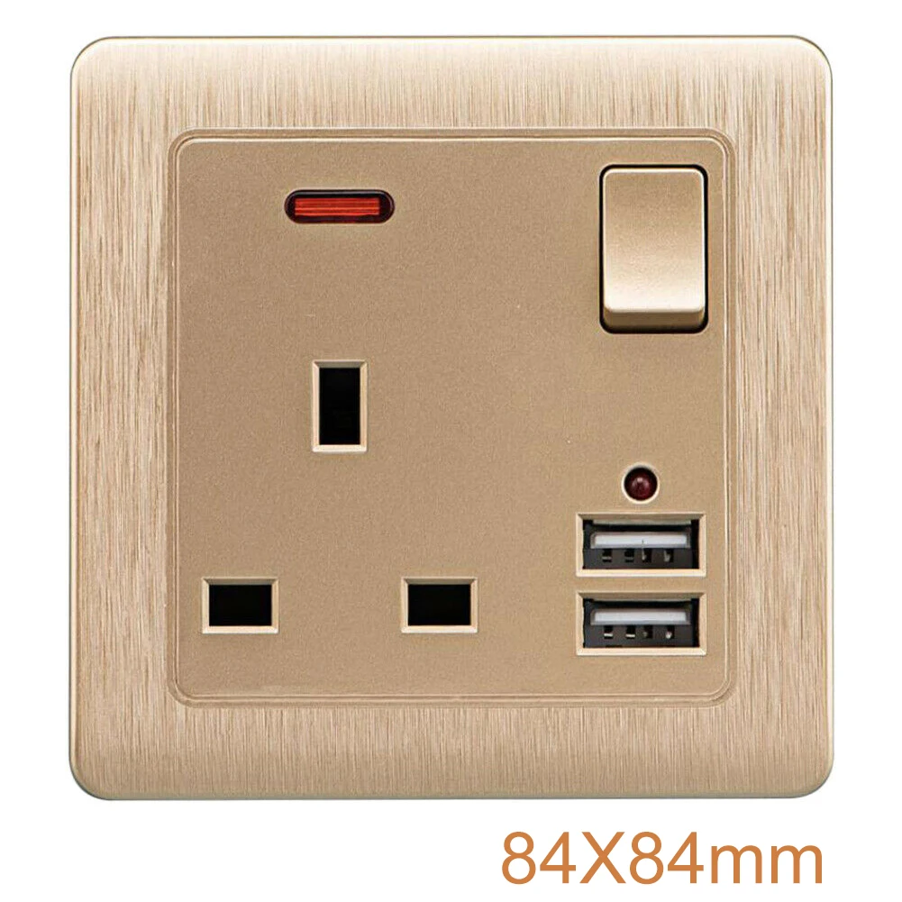 Настенная розетка стандарта Великобритании 1 панель 13 а с двойным USB-портом для