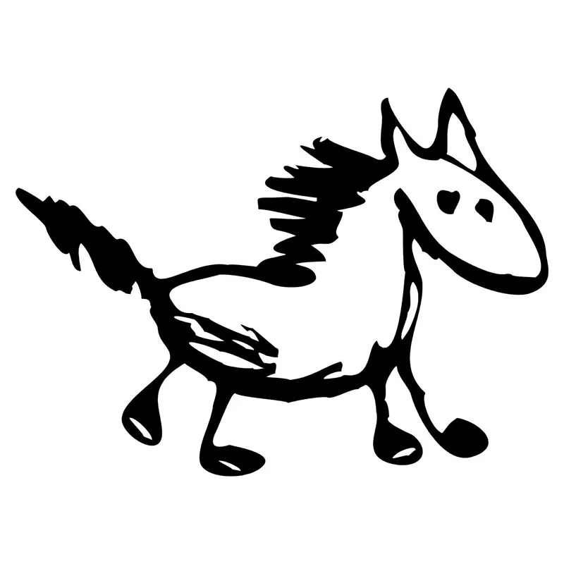 

Funny Hand Drawings Horse Car Styling Stickers Playful Vinyl Car Body Decal Black/Silver Sunscreen Waterproof,14cm*10cm