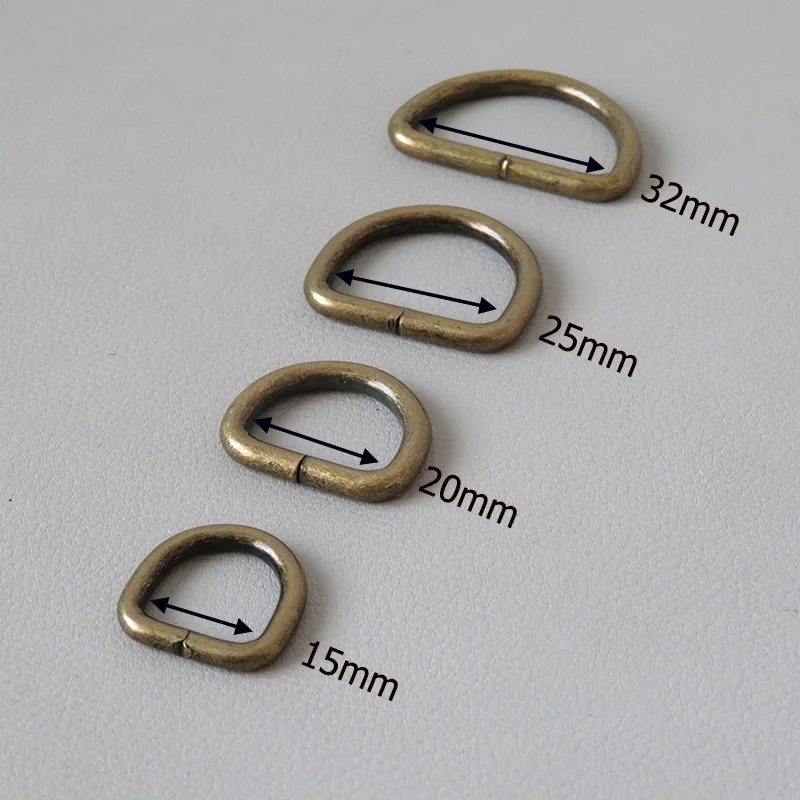 

15mm 20mm 25mm 32mm Metal D Ring Buckle Hardware Strap Belt Loop For Bag Backpack Dog Collar Paracord Clasp DIY Accessories