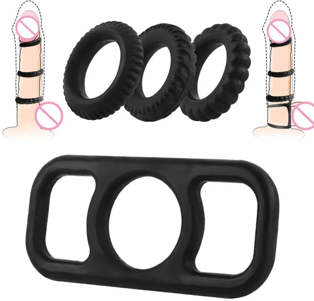Черный мужской силиконовый пенис кольцо на манжета мужское устройство верности