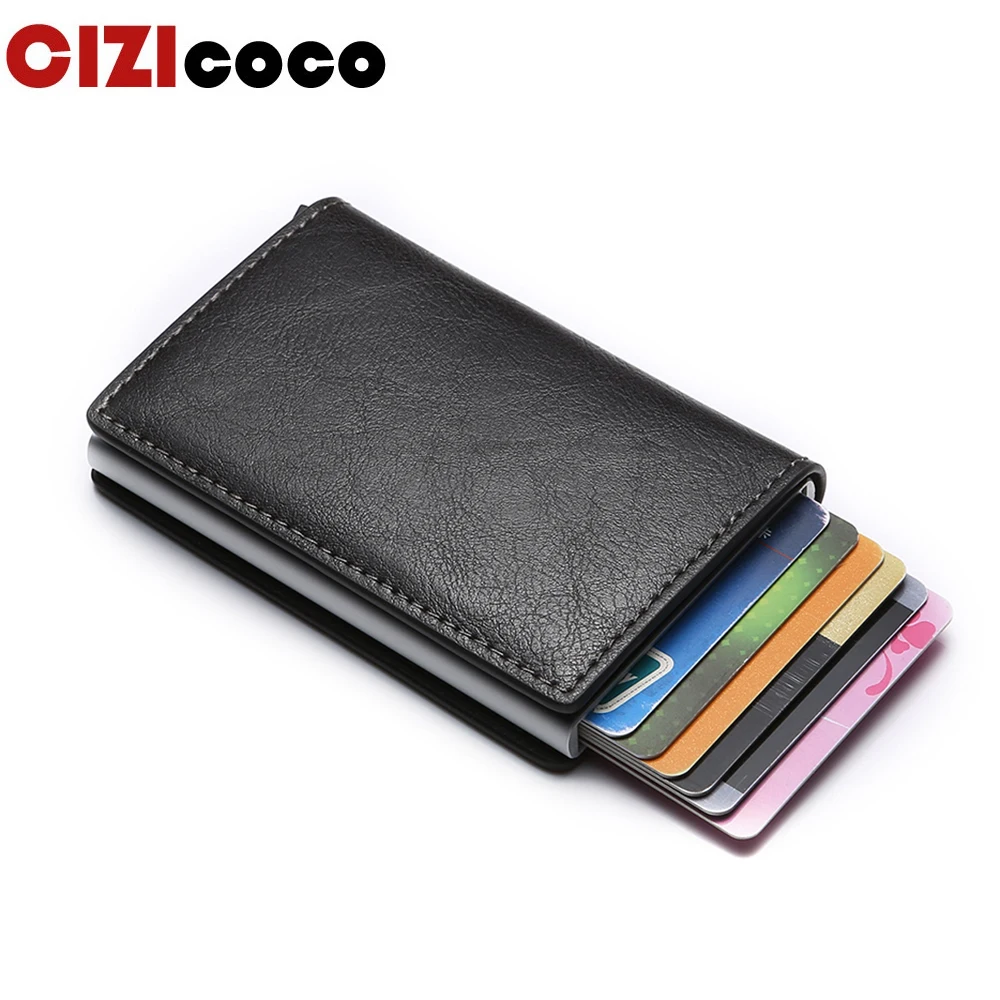 

Мужской тонкий металлический держатель для кредитных карт, с Rfid-защитой