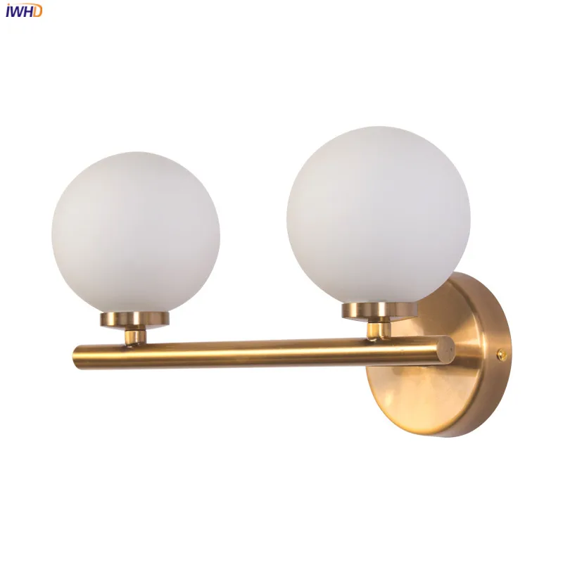 IWHD скандинавский стеклянный шар светодиодный настенный светильник s для дома