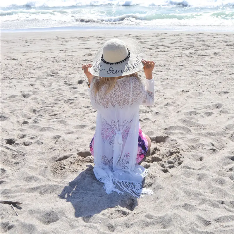 2020 сексуальное прозрачное белое кружевное длинное кимоно кардиган размера плюс