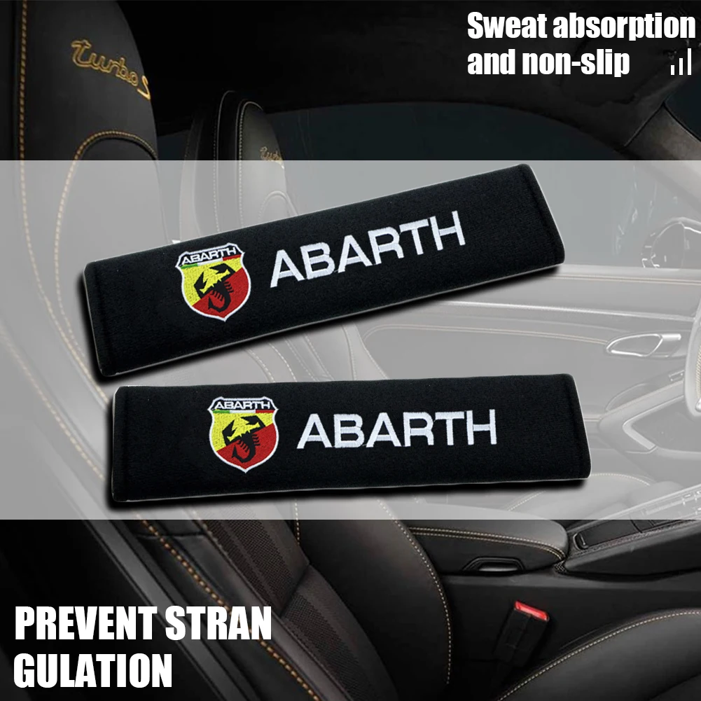 

2X Car Logo Personalized Seat Belt Protection Shoulder Pad for Fiat Abarth 500 Punto Ducato Stilo Palio Bravo Pondo Tipo Viaggio