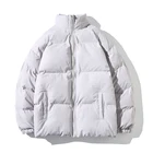 Разборчивая Повседневная зимняя мужская куртка оверсайз с воротником-стойкой, плотная однотонная мужская куртка, Свободные теплые мужские парки