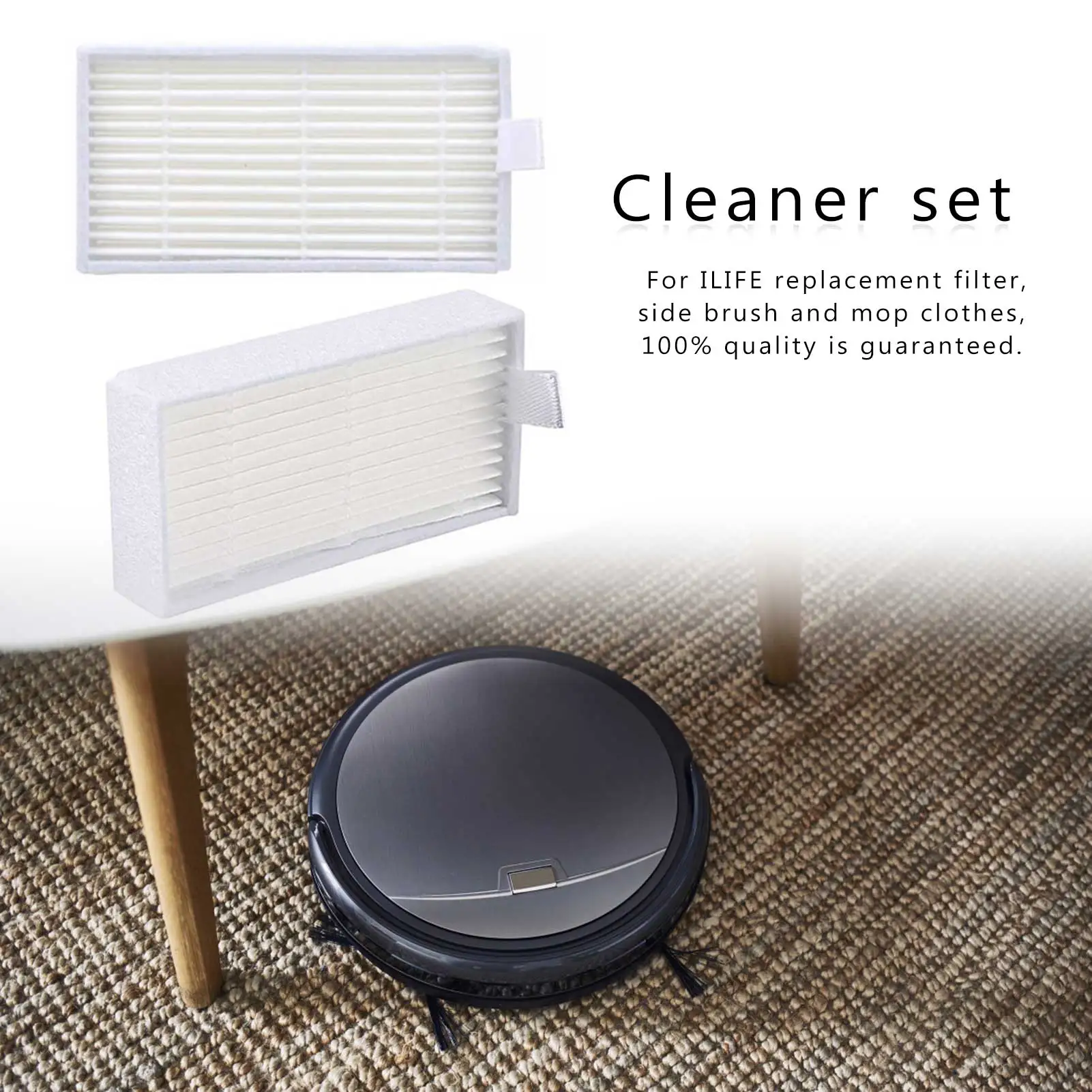 

1*Side Brush+3*K614+6*Filter Screen I208+more High-quality Sweeping Robotic Brush Set Cleaner Kit Compatible for ILIFE V5 V5S