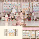 Виниловый фон для детской фотосъемки с изображением конфет магазина темы вечеринки сладкого дня рождения мороженого фруктов