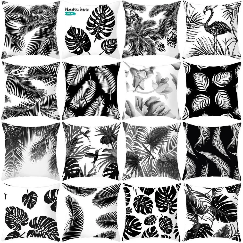 

Pillow Case Breathable Removable Leaf Pattern Throw Pillow Cover Case for Home