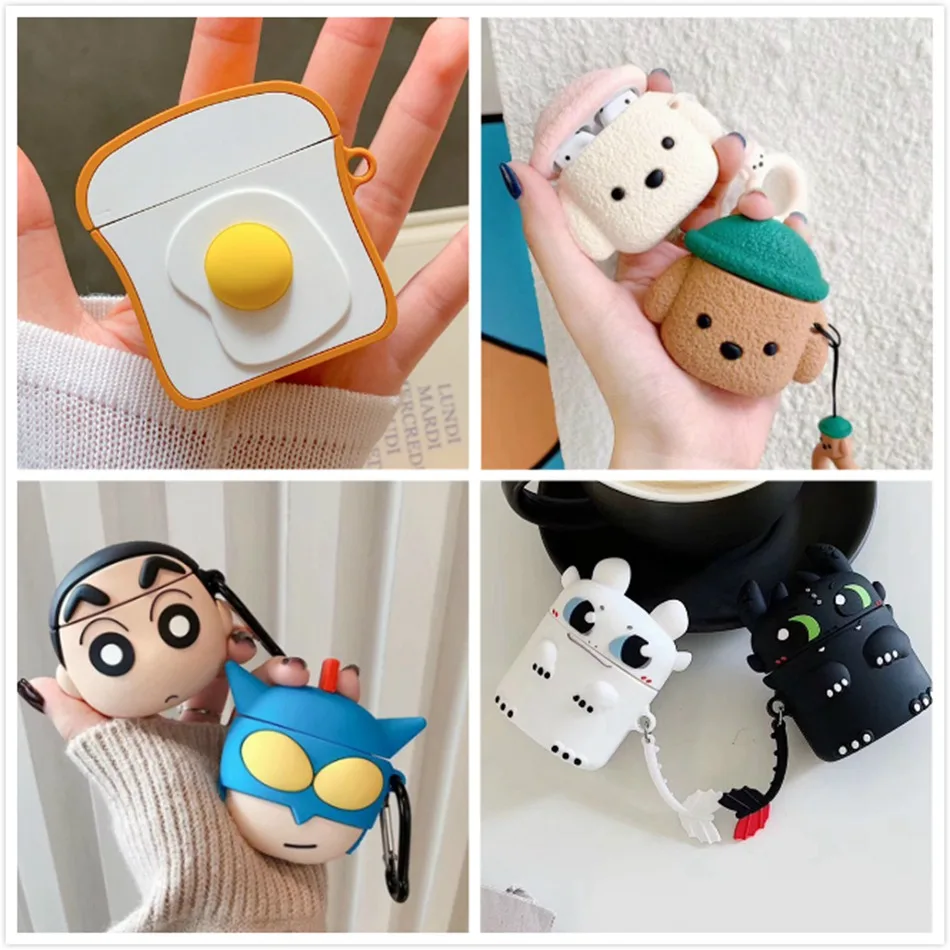 Чехол для наушников для Airpods, силиконовый чехол, Мультяшные милые чехлы для наушников для Air Pods, чехол s для Apple, Earpods, наушники, аксессуары 2