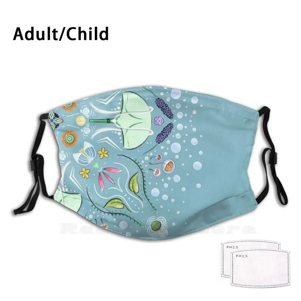 

Floral Mandala Print Washable Filter Anti Dust Mouth Mask Floral Mandala Leaf Leaves Flowers Plants Foliage Houseplant Pothos