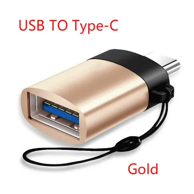 Baseuer OTG type-c к Usb C адаптер type C Usb-c 3,0 зарядный преобразователь данных для MacBook Xiaomi huawei samsung мышь диск клавиатуры - Цвет: Gold