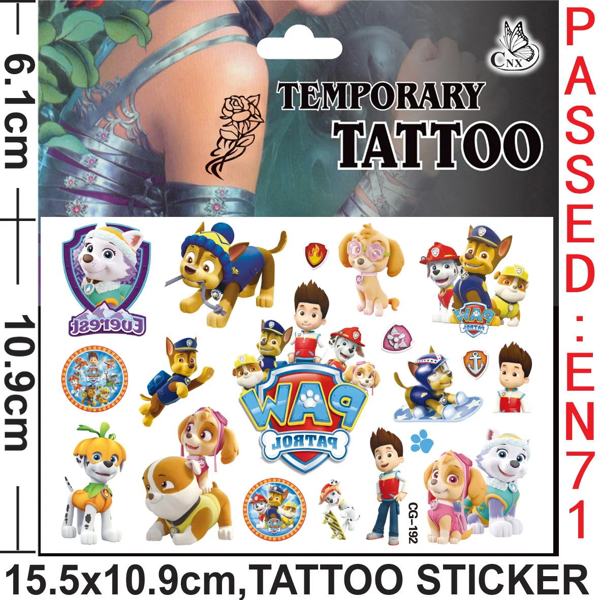 

New 2021 Paw dog Kid Cartoon Tattoo Stickers Cute Fashion Kindergarten Reward Early Education Stickers Birthday Gifts Set