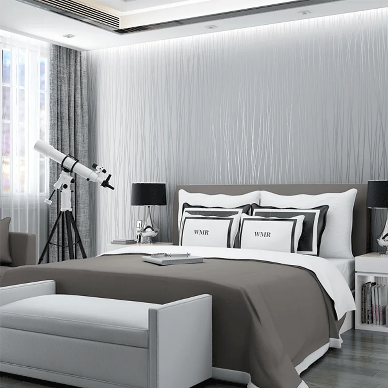 

Striped PVC Solid color Wallpaper Vinyl Wallpaper Home Decoration From Living Room Bedroom Waterproof Wall Sticker