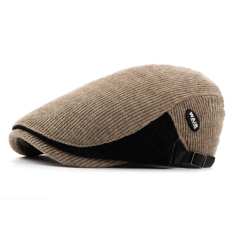 Новинка 2020 модный мужской вязаный берет в стиле пэчворк шапки кепка газетчика с